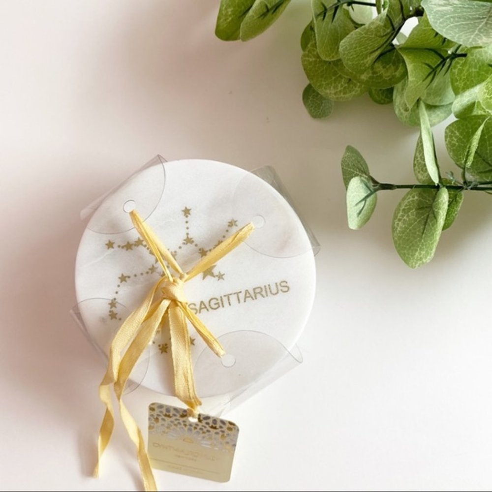 NEW Sagittarius Astrology Marble and Gold Coasters